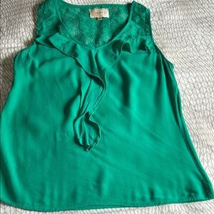 Green Sleeveless Blouse - Skies Are Blue, size M